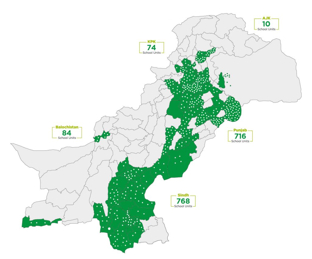 Map of TCF school locations